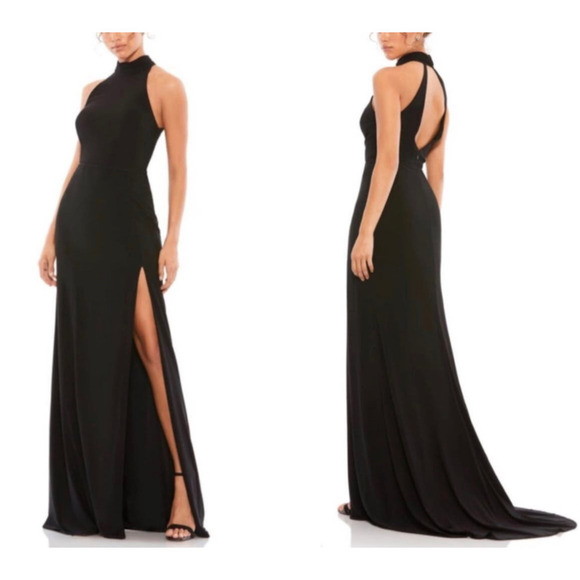 NEW Ieena for Mac Duggal Women Size 4 Black Cut-out Sleeveless Evening Dress - Picture 1 of 8